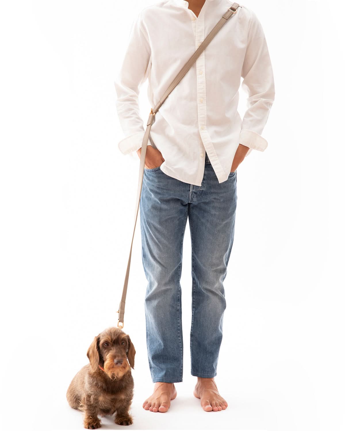 רצועת מתכווננת לכלב מעור נאפה איטלקי | MARIO ADJUSTABLE LEATHER LEASH