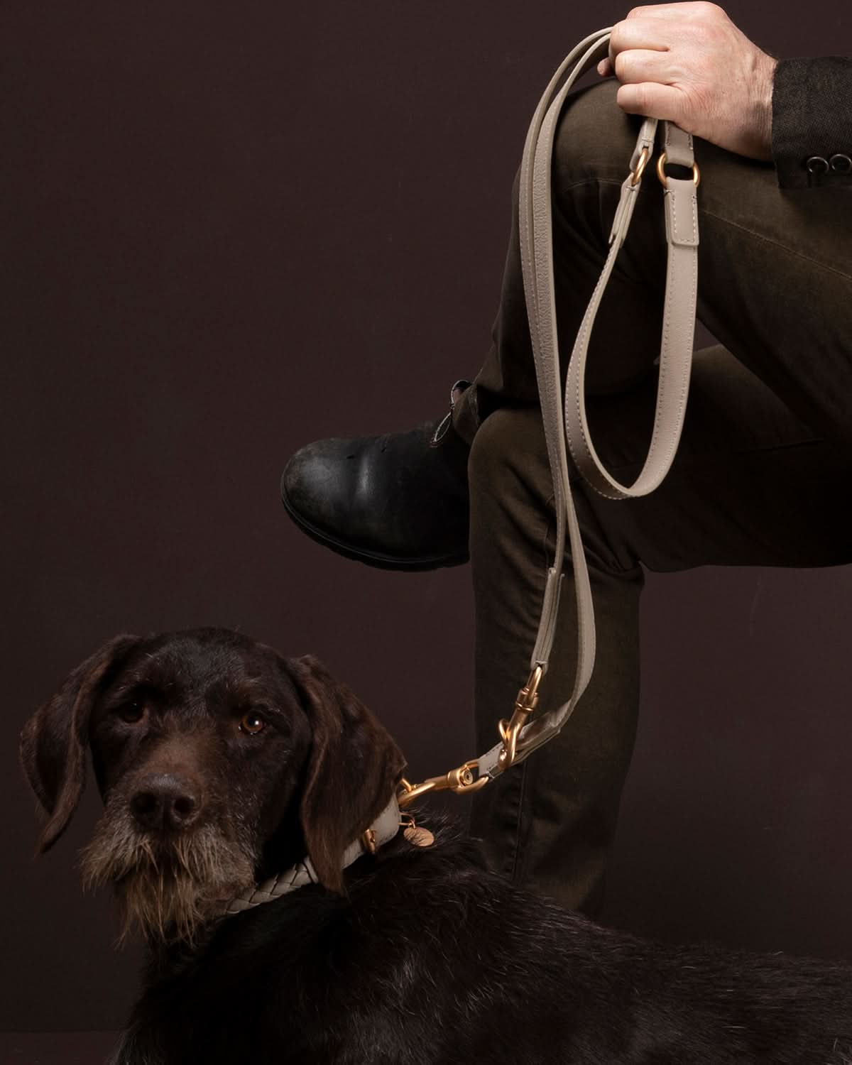 רצועת מתכווננת לכלב מעור נאפה איטלקי | MARIO ADJUSTABLE LEATHER LEASH