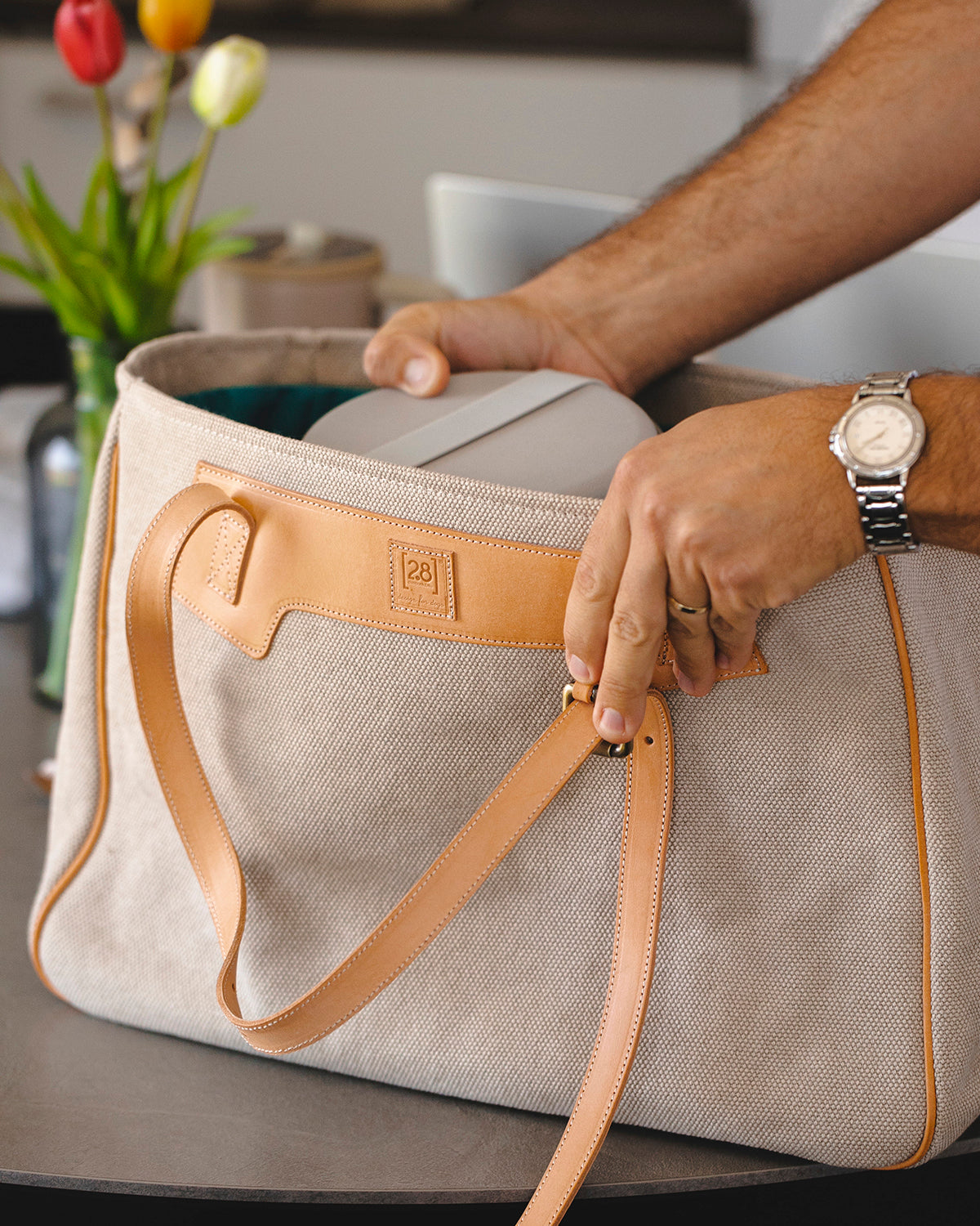 MARGARET ORGANIC COTTON DOG BAG | תיק נשיאה לכלב או תיק לבעלים