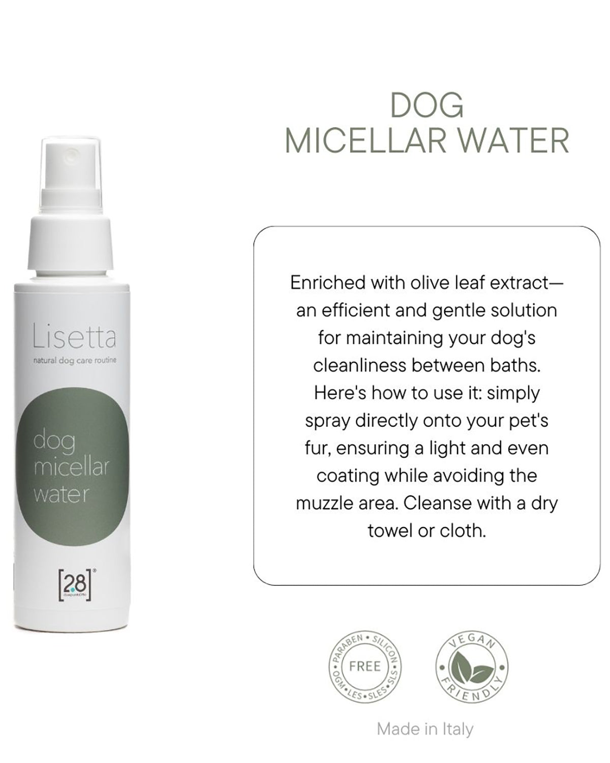 LISETTA DOG MICELLAR WATER | מים מיסלריים לפרוות הכלב