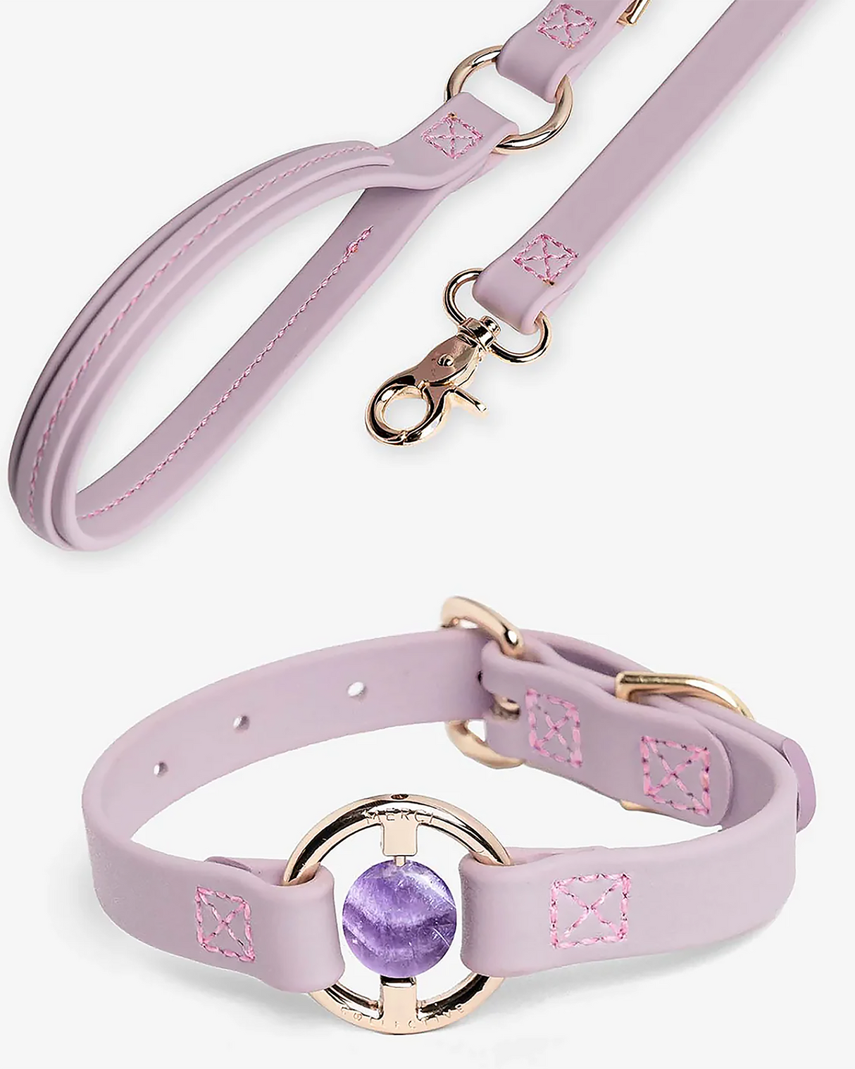 Crystal Walk Set For Dogs | סט רצועה וקולר משובץ אבן קריסטל