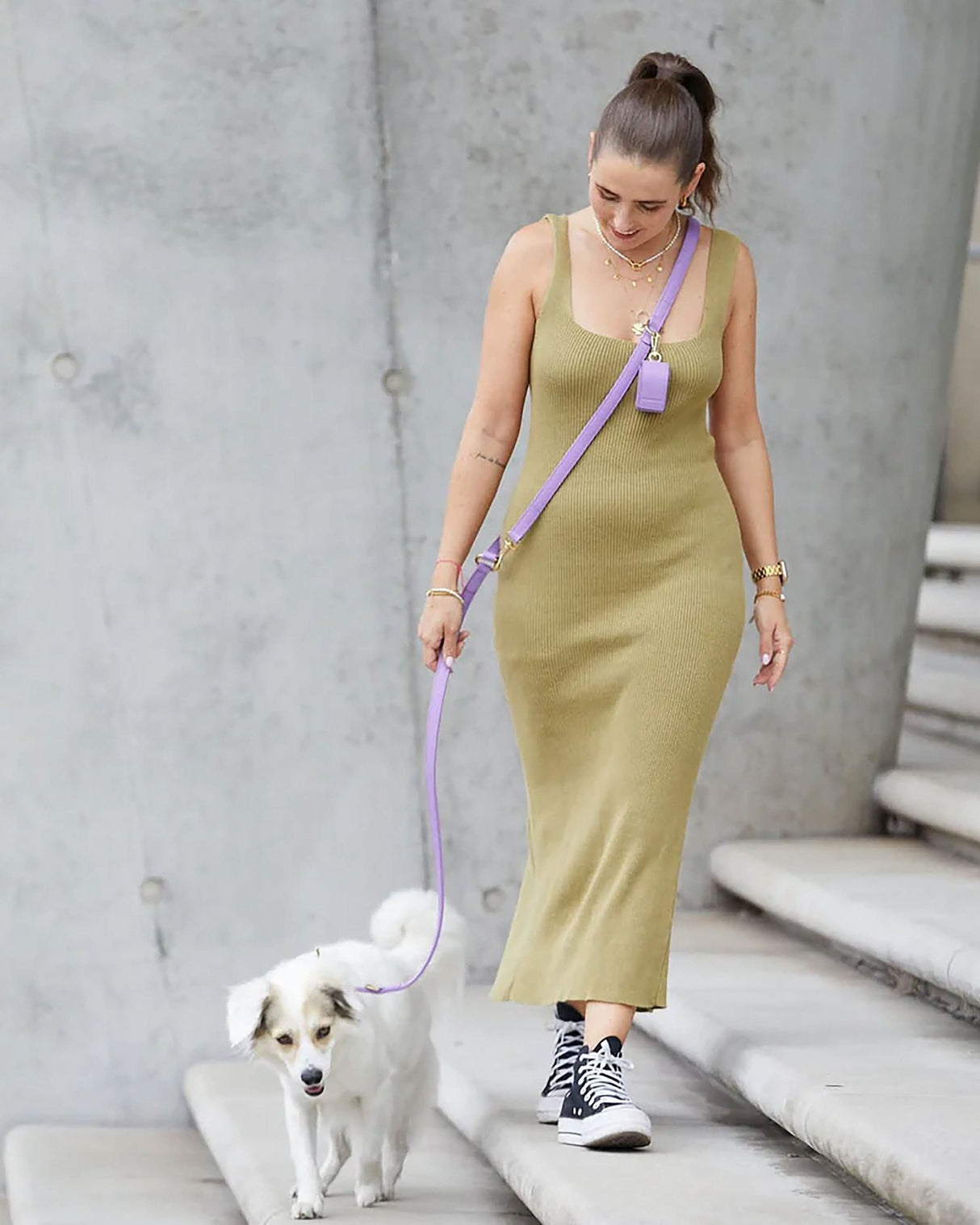 Plain Adjustable Long Leather Lead | רצועת עור ארוכה ומתכווננת לכלב