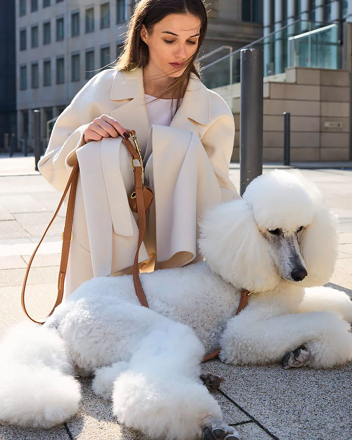 Luxe Smooth Leather Dog Leash | רצועת עור נאפה ארוכה ומתכווננת לכלב