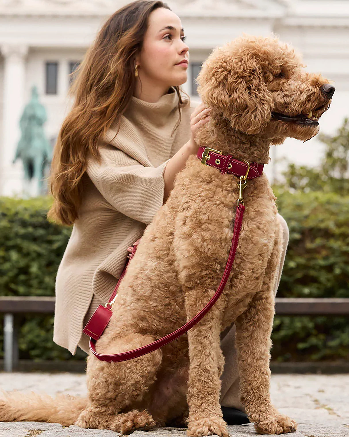 Luxe Suede Leather Dog Leash | רצועת עור ארוכה ומתכווננת לכלב