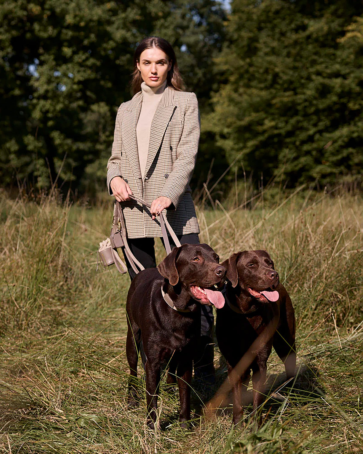 Luxe Smooth Leather Dog Leash | רצועת עור נאפה ארוכה ומתכווננת לכלב