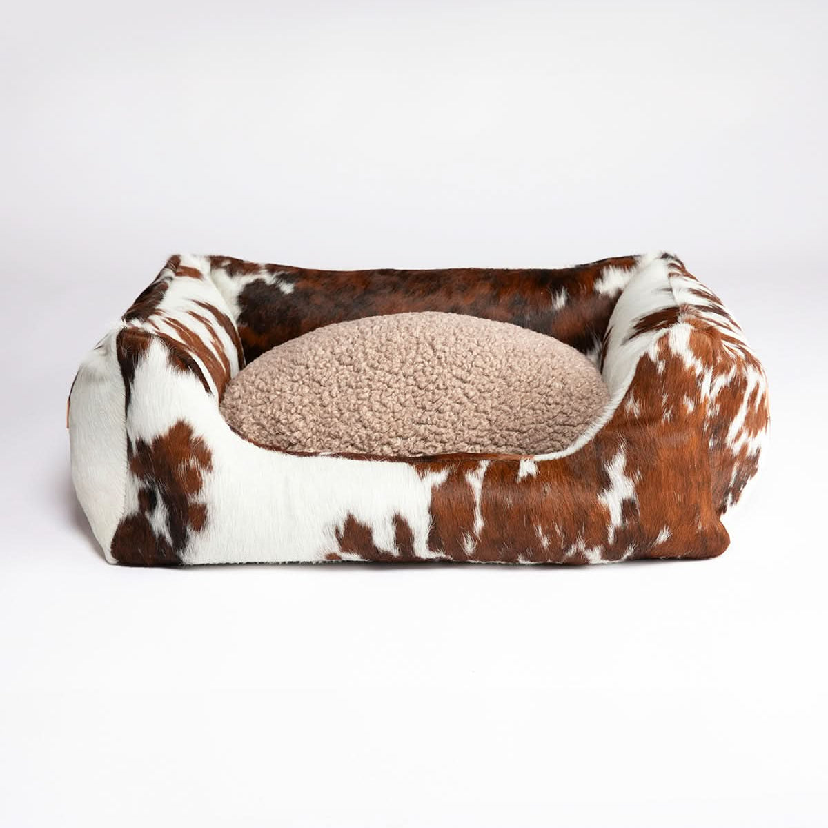 Curated visual reference: Pet House With Cowhide Bedding Reference: Henri Cowhide Dog Bed