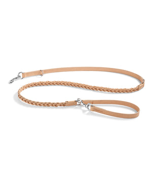 BERGAMO BRAIDED COWHIDE LEATHER LEAD | רצועה מתכווננת לכלב