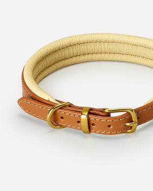 PADDED SOFT LEATHER COLLAR | קולר עור מרופד לכלב