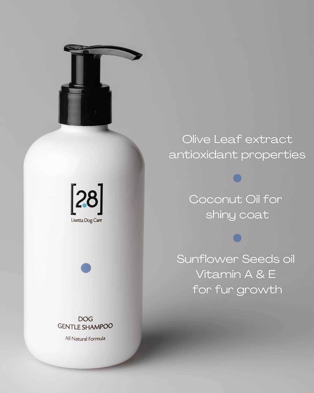 שמפו עדין לכלבים עם תמצית זרעי אשכולית | LISETTA DOG GENTLE SHAMPOO