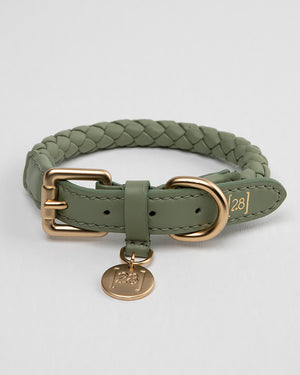קולר קלוע לכלב מעור נאפה איטלקי | FERDINANDO NAPPA LEATHER COLLAR