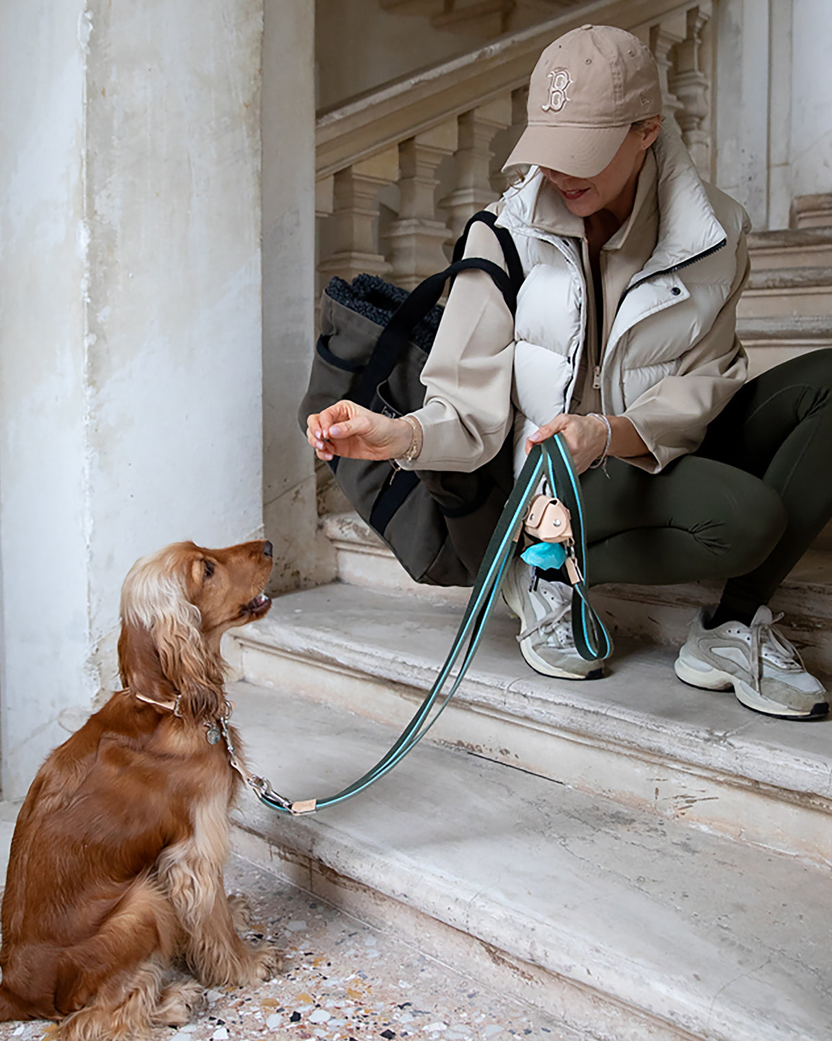 רצועה ארוכה ומתכווננת לכלב בעיצוב איטלקי | FREE-HANDS FRANCO RIBBON LEASH