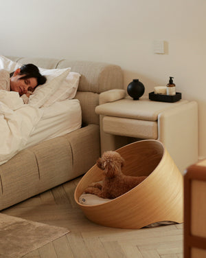 מיטת עץ אורתופדית לכלבים ולחתולים | COVO DOG & CAT CAVE BED
