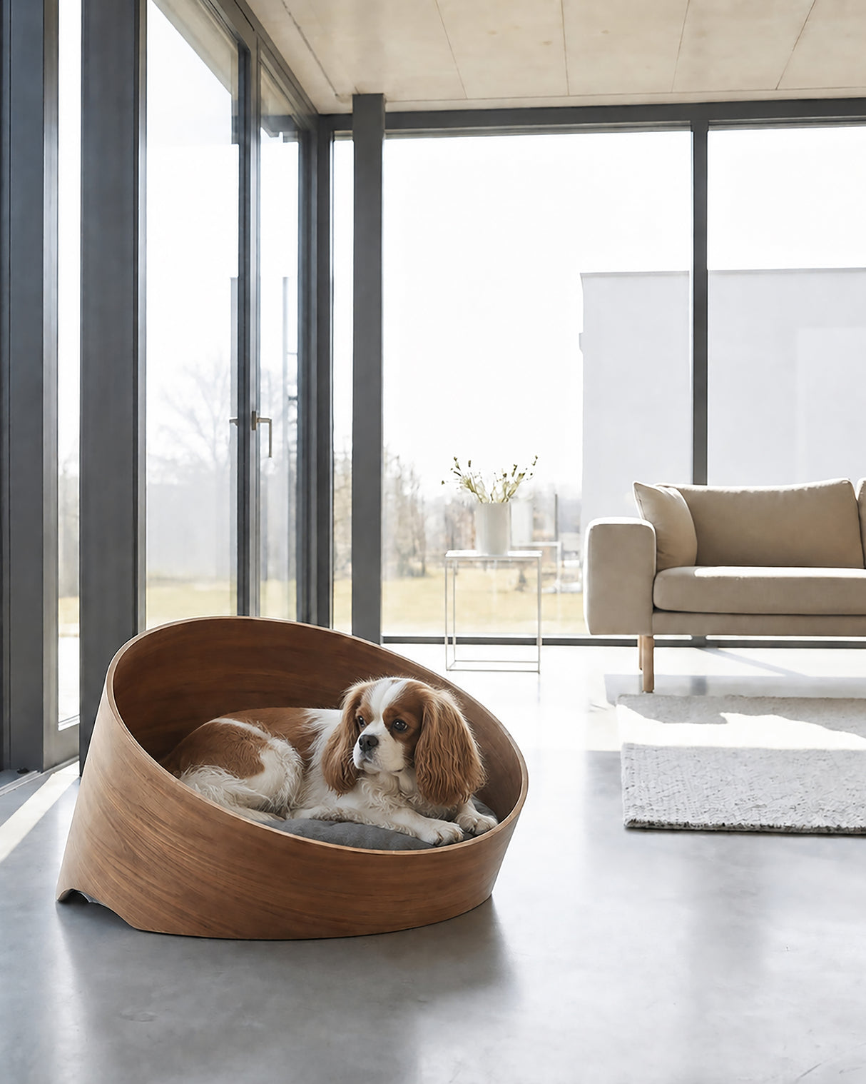 מיטת עץ אורתופדית לכלבים ולחתולים | COVO DOG & CAT CAVE BED
