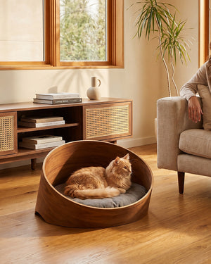 מיטת עץ אורתופדית לכלבים ולחתולים | COVO DOG & CAT CAVE BED