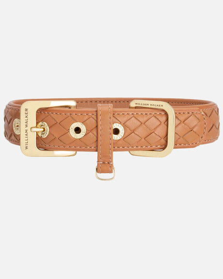 Prestige Leather Dog Collar | קולר עור נאפה קלוע לכלב