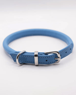 ROLLED SOFT LEATHER COLLAR | קולר עור מעוגל לכלב