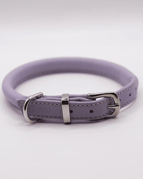 ROLLED SOFT LEATHER COLLAR | קולר עור מעוגל לכלב