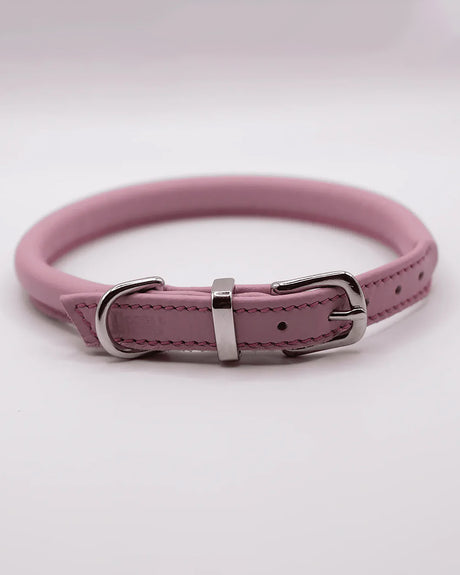 ROLLED SOFT LEATHER COLLAR | קולר עור מעוגל לכלב