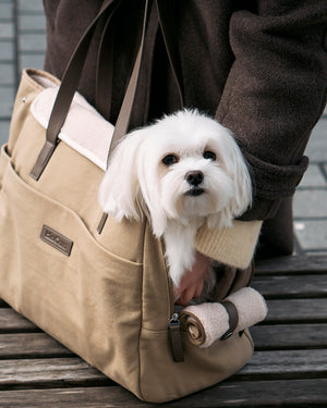 תיק נשיאה לכלב מכותנת קנבס דוחה מים | Tasca Dog Cotton Carrier Bag