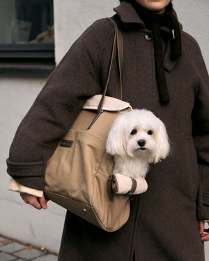 תיק נשיאה לכלב מכותנת קנבס דוחה מים | Tasca Dog Cotton Carrier Bag