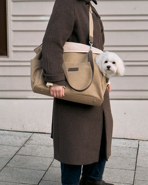 תיק נשיאה לכלב מכותנת קנבס דוחה מים | Tasca Dog Cotton Carrier Bag