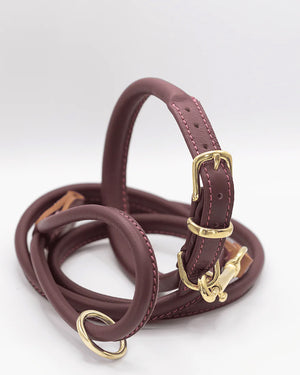 ROLLED SOFT LEATHER COLLAR | קולר עור מעוגל לכלב