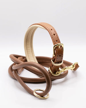 PADDED SOFT LEATHER COLLAR | קולר עור מרופד לכלב