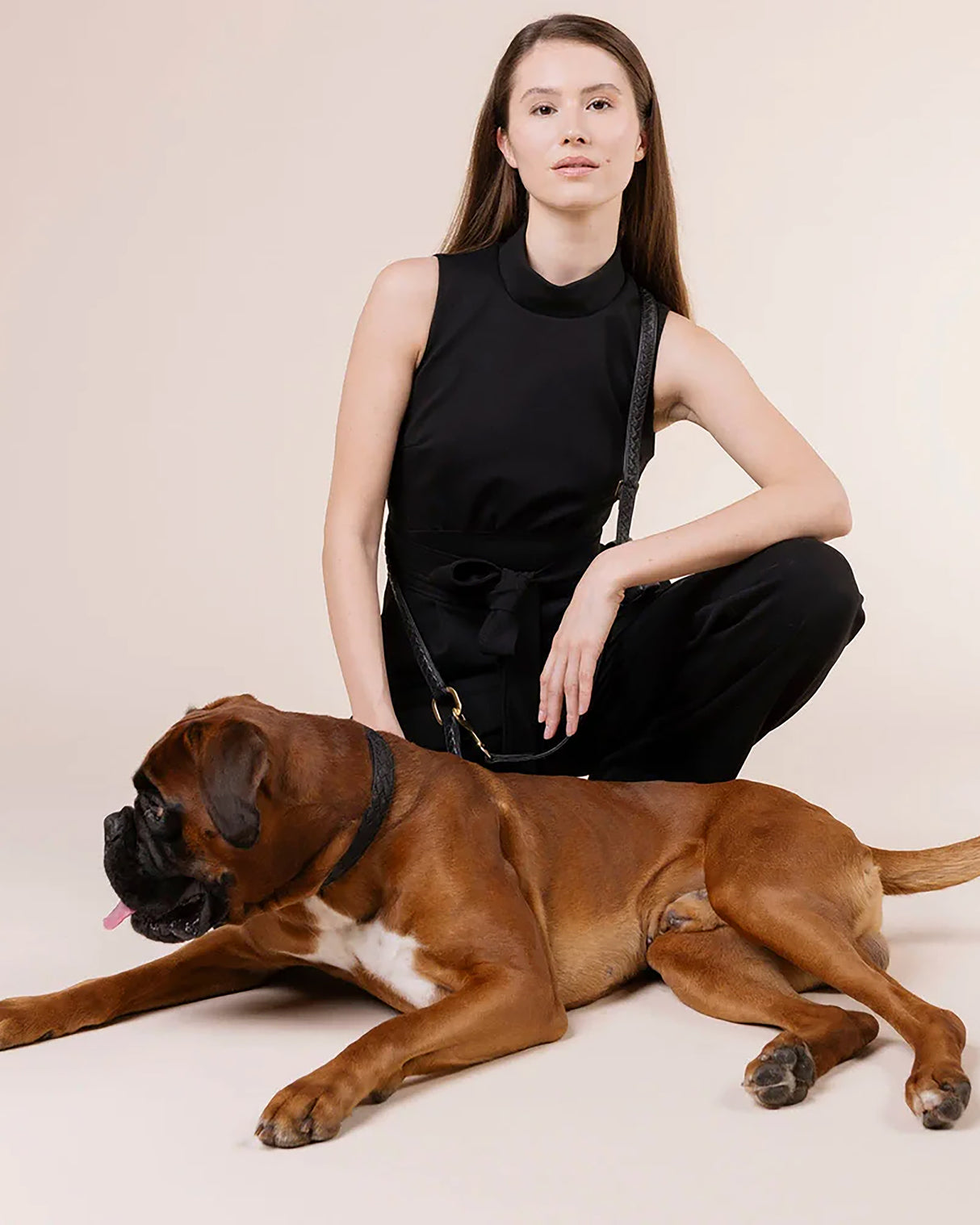 Prestige Leather Dog Collar | קולר עור נאפה קלוע לכלב