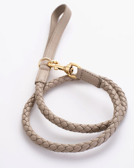 רצועה קלועה לכלב מעור נאפה איטלקי  | FERDINANDO NAPPA LEATHER LEASH