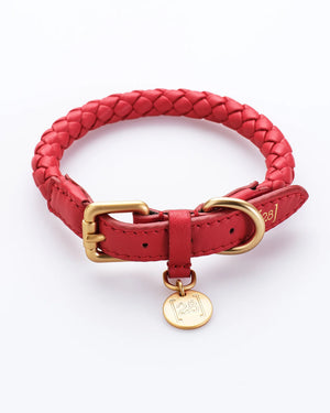 קולר קלוע לכלב מעור נאפה איטלקי | FERDINANDO NAPPA LEATHER COLLAR