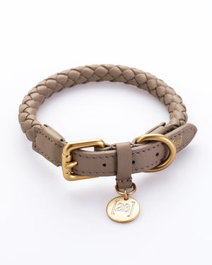 קולר קלוע לכלב מעור נאפה איטלקי | FERDINANDO NAPPA LEATHER COLLAR