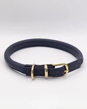 ROLLED SOFT LEATHER COLLAR | קולר עור מעוגל לכלב