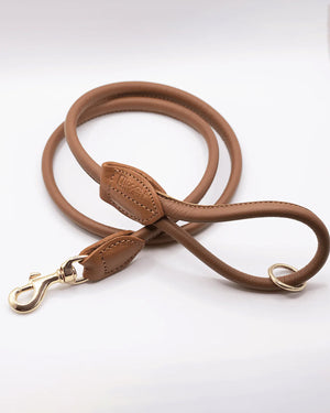 ROLLED SOFT LEATHER LEAD | רצועת עור לכלב