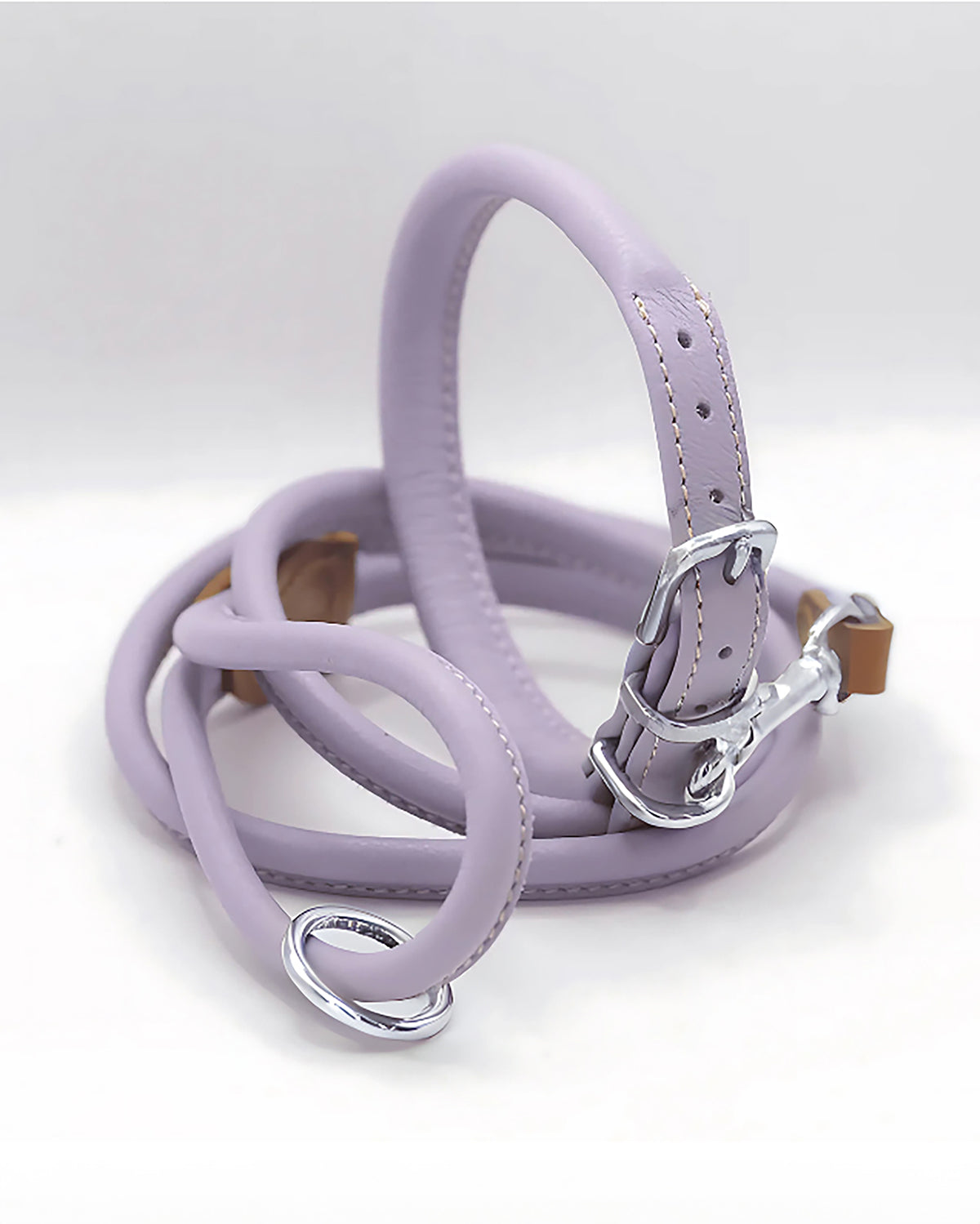 ROLLED SOFT LEATHER COLLAR | קולר עור מעוגל לכלב