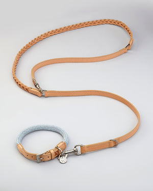 BERGAMO BRAIDED COWHIDE LEATHER LEAD | רצועה מתכווננת לכלב