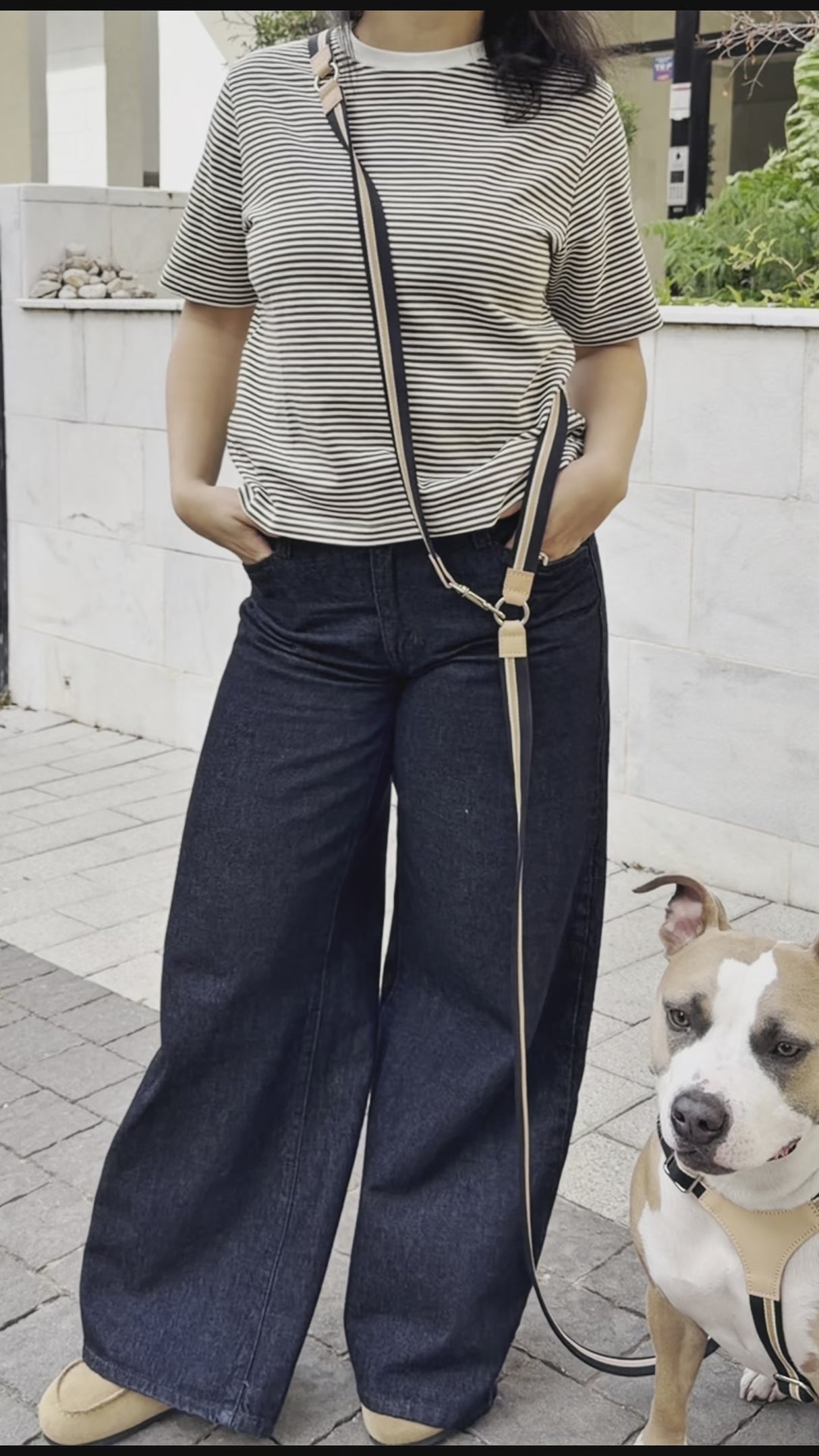 רצועה ארוכה ומתכווננת לכלב בעיצוב איטלקי | FREE-HANDS FRANCO RIBBON LEASH